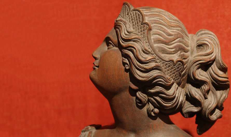 Neoclassical Carved Woman Bust